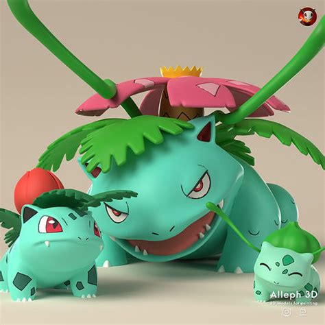 Pokemon Bulbasaur Evolution Pack D Model D Printable Cgtrader