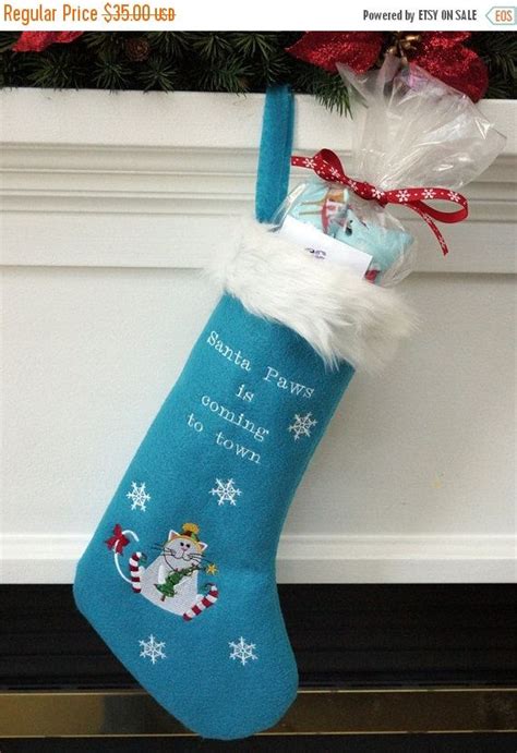 ON SALE Pet Christmas Stocking Cat Xmas Stocking Holiday Cat Treat