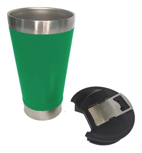 Vaso térmico de acero inoxidable de 473 ml con tapa y abridor color