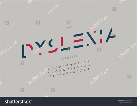 Vector Stylized Dyslexia Alphabet Font Stock Vector Royalty Free