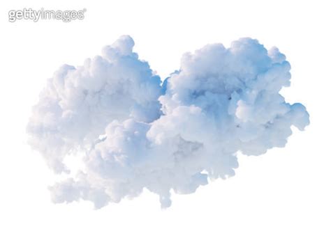 D Rendering Cloud Clip Art Isolated On White Background Fluffy