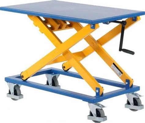 Steel Hydraulic Manual Scissor Lift Table For Material Handling Capacity 500 Kg At Rs 35000