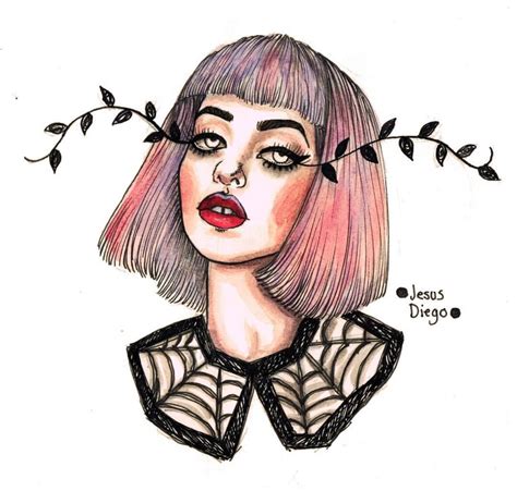 Melanie Martinez Watercolour Watercolor Painting Artwork Pen Drawing By