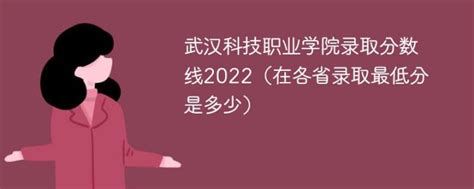 武汉科技职业学院2022年各省录取分数线一览表 附最低分、最低位次、省控线 广东成人教育在线