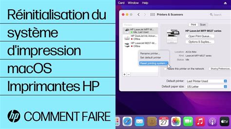 Comment réinitialiser le système d impression sous macOS Imprimantes