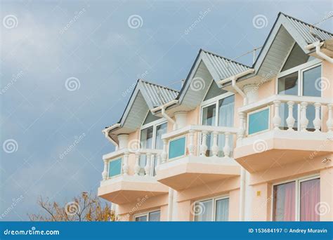 Hotel With Balconies Stock Image Image Of House Resort 153684197