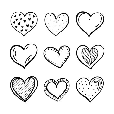 Premium Vector Hand Drawn Heart Doodle Illustration