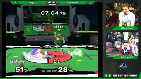 SSBM 1v1 Big D Ice Climbers Vs 62 Bit Vish Captain Falcon Smash