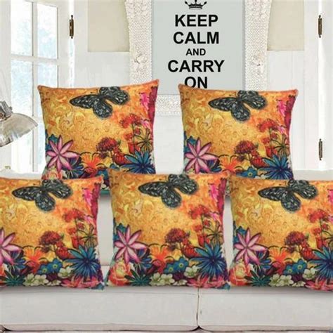 Multicoloured Digital Jute Cushion Cover Set Of 5 At Rs 601 00 Jute