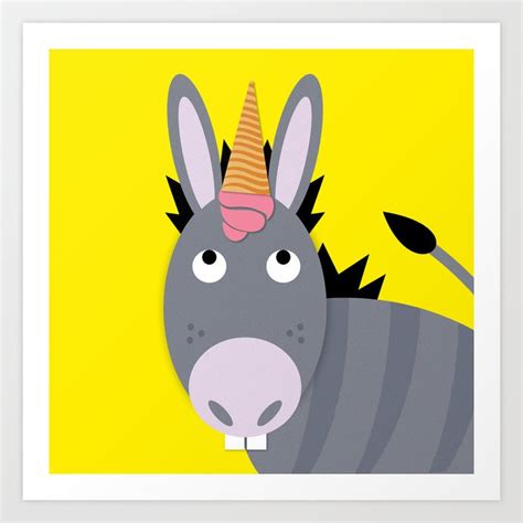 Donkey Unicorn Art Print by eClareDesign | Society6