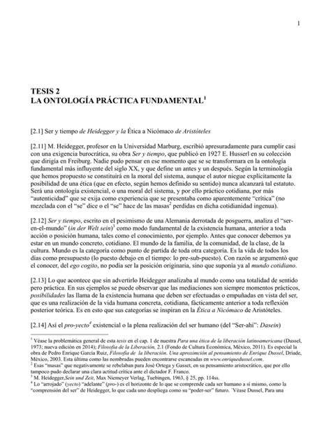 TESIS 2 LA ONTOLOGÍA PRÁCTICA FUNDAMENTAL