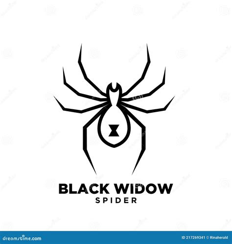 Schwarze Witwe Umriss Spinne Logo Symbol Design Vektor Abbildung