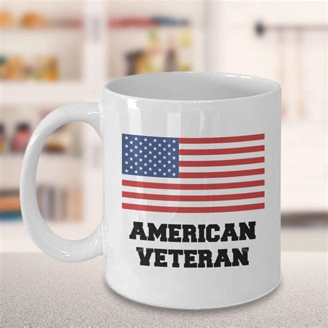 American Veteran Coffee Mug With American Flag Veteran Coffee Mug