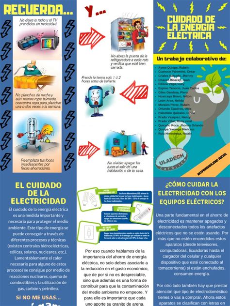 Tríptico Sobre El Cuidado De La Luz Pdf Naturaleza Energía Y Recursos