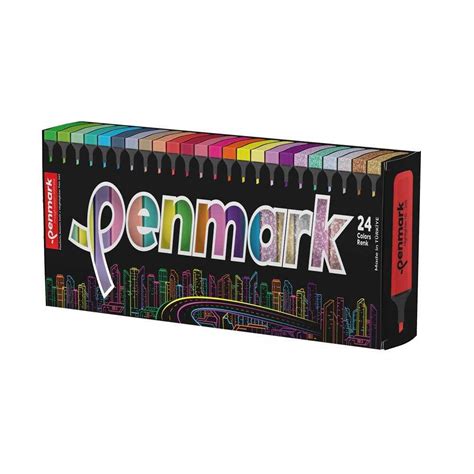 Penmark Fosforlu Kalem 24 lü Süper Kutu 6 Neon 6 Pastel 6 Tropik 6