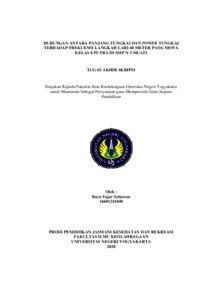 Hubungan Antara Panjang Tungkai Dan Power Tungkai Terhadap Frekuensi