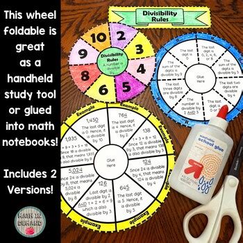 Math In Demand Divisibility Rules Wheel Foldable