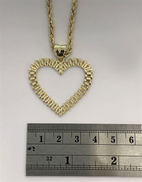 10k Rolex Style Heart Pendant With Chain Or Charm Only Blinco Inc