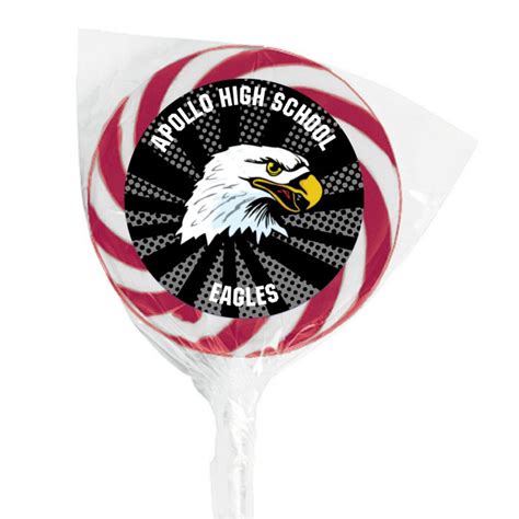 Burgundy Team Spirit Custom Photo Swirl Lollipops 24 Pieces