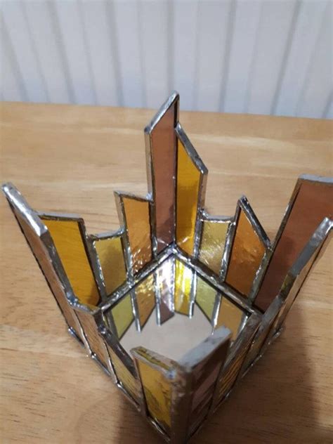 These Stained Glass Tea Light Holders Are Made Using The Tiffany Copper Foil Method By Me In My