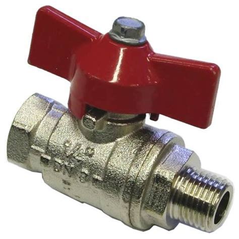 Ball Valve Red Handle M X F Nickel Plated Grippatank Ltd