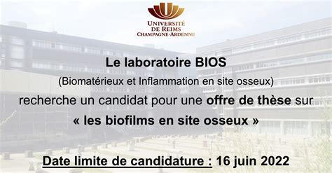 Offre De Th Se Dans Le Laboratoire Bios Reims Aemip