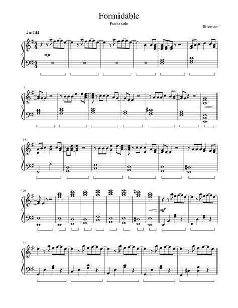 Formidable Stromae Sheet Music For Piano Solo