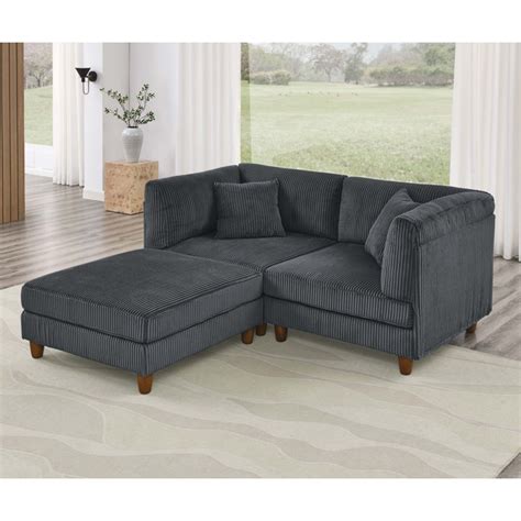 Wade Logan Cardis Piece Corduroy Sectional Reviews Wayfair