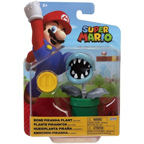 Jakks Pacific Super Mario Collectible Bone Piranha Plant Φιγούρες 10cm