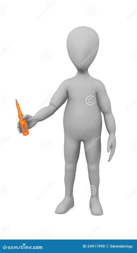 Cartoon Character with Screwdriver7 Stock Illustration - Illustration ...