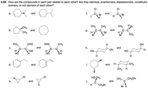 Solved How Are The Compounds In Each Pair Related To Each