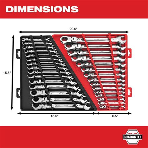 Milwaukee Combination Wrench Set Sae Flex Head Ratcheting 15pc 48 22 9413 Acme Tools