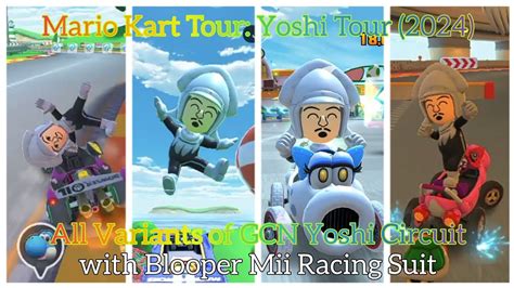 All Variants Of Gcn Yoshi Circuit With Blooper Mii Racing Suit Mario