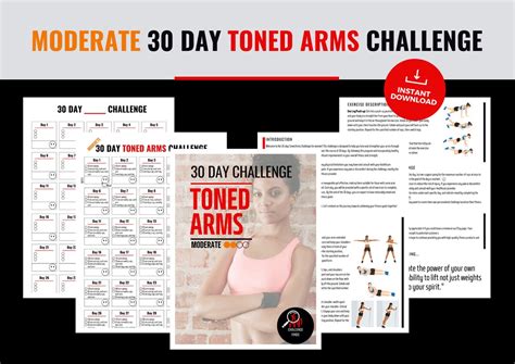 30 Day Toned Arms Challenge For Women Printable Home Fitness Workout