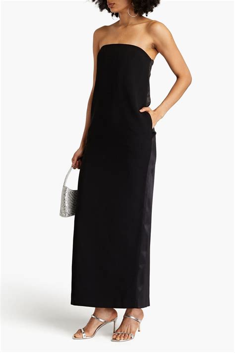 16ARLINGTON Blaise Strapless Satin Paneled Crepe Maxi Dress THE OUTNET