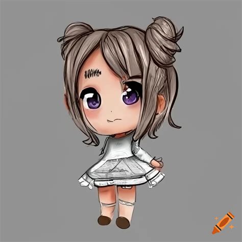 Thick Line Art Of A Cute Chibi Girl On Craiyon