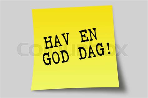 hav en god dag skrevet på postit Stock foto Colourbox