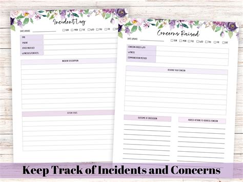 Custody Binder Printable Planner And Organizer For Child Custody Log For