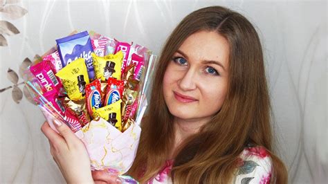 БУКЕТ из КОНФЕТ на 8 МАРТА | Букет из СЛАДОСТЕЙ своими руками - YouTube