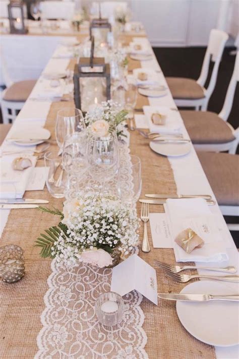 Rustic Burlap Wedding Table Decor Ideas Roses Rings