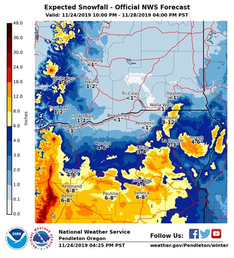 Oregon Snow Conditions Weather Map Map Of Counties Around London