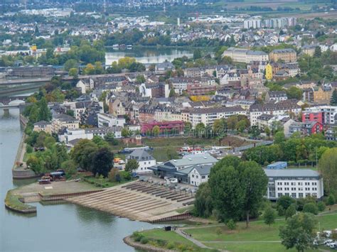 The City of Koblenz and the River Rhine Stock Photo - Image of moselle ...