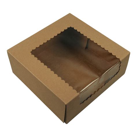 Brown Kraft Cake Boxes With Window X X Bundle Box Cake Brown