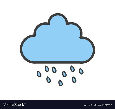 Cloud icon with rain Royalty Free Vector Image