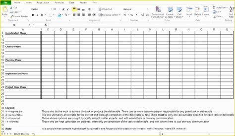 Raci Template Excel Free Of 5 Raci Matrix Template Excel Project Management ...