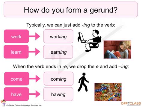 formas de usar el ING o el GERUNDIO en inglés Conjunto de Fichas