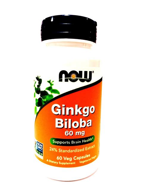 Ginkgo Biloba 60 Mg 60 Cápsulas Now Casa Chamorais