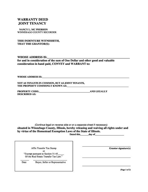 Warranty Deed Templates Forms General Special Templatelab