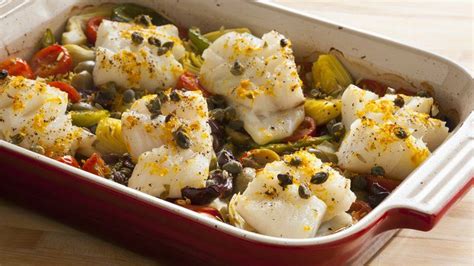 One Pan Mediterranean Roasted Fish Dinner Recipe From Betty Crocker