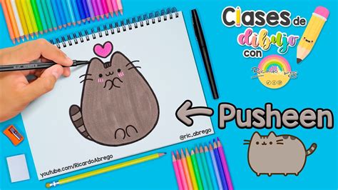 Cómo dibujar a PUSHEEN PASO A PASO dibujo dibujosfaciles pusheen